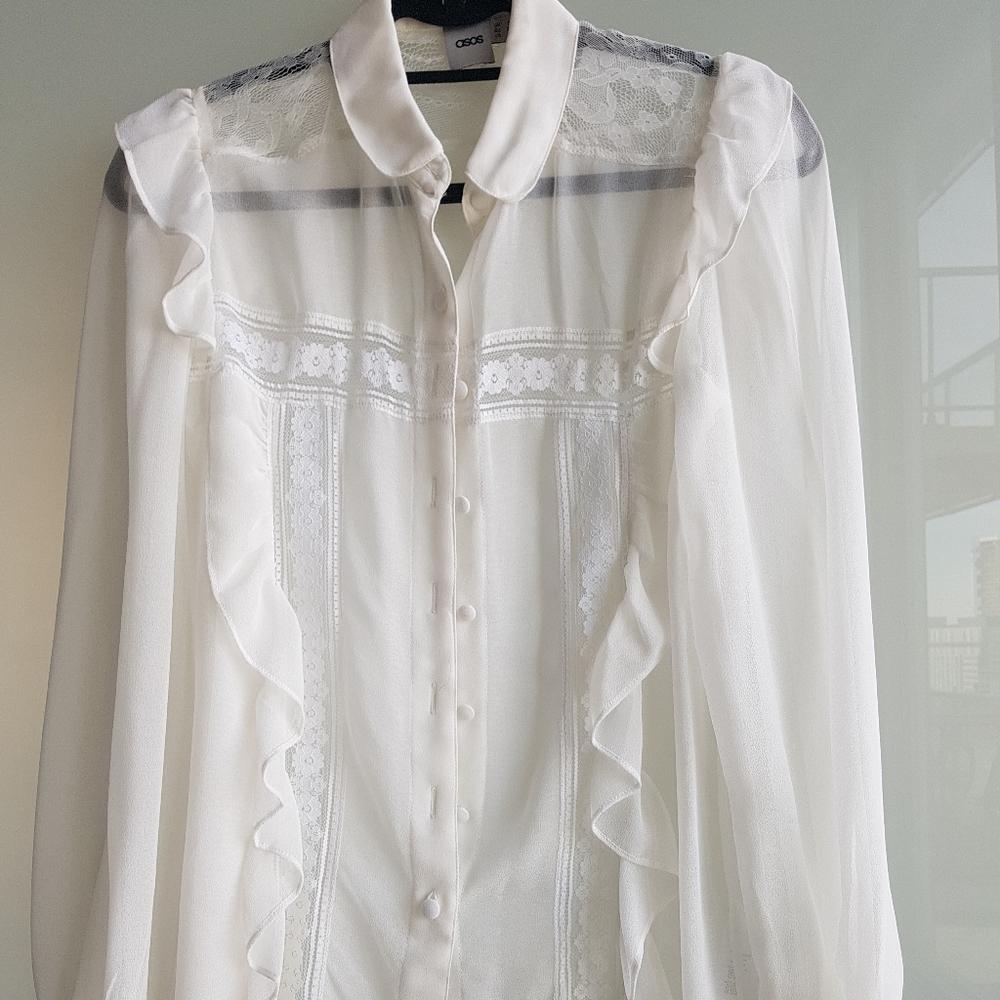 ASOS lace and frill blouse